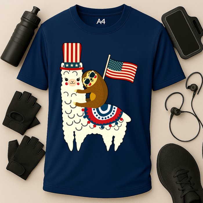 Patriot Sloth Llama Cooling Performance Crew T-Shirt