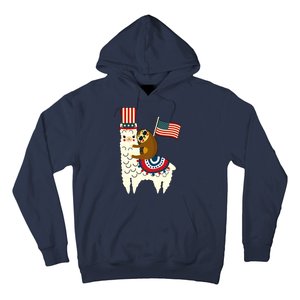 Patriot Sloth Llama Hoodie