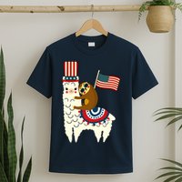 Patriot Sloth Llama T-Shirt
