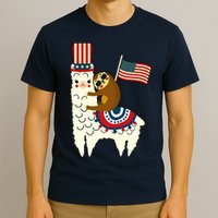 Patriot Sloth Llama T-Shirt
