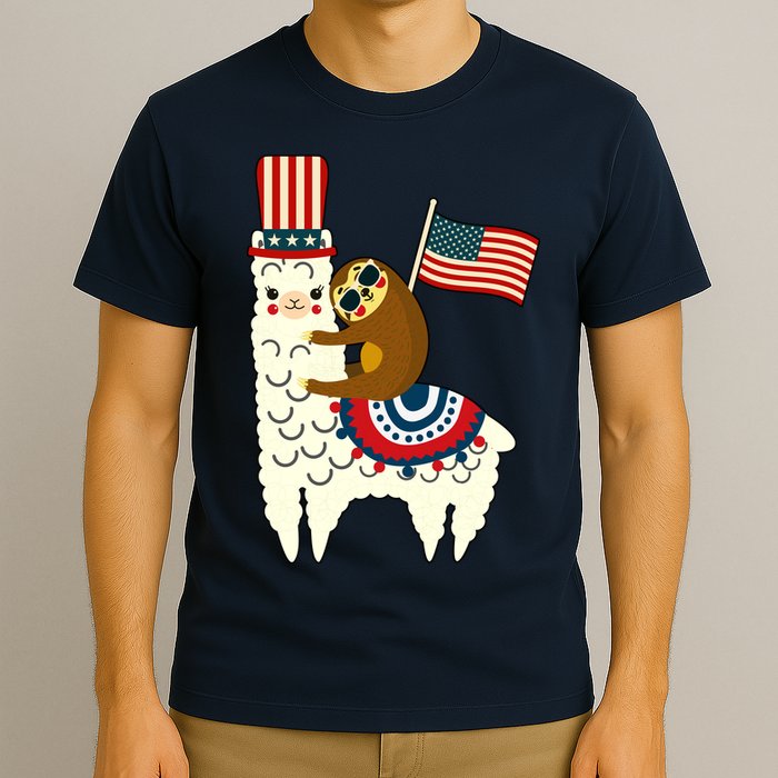Patriot Sloth Llama T-Shirt