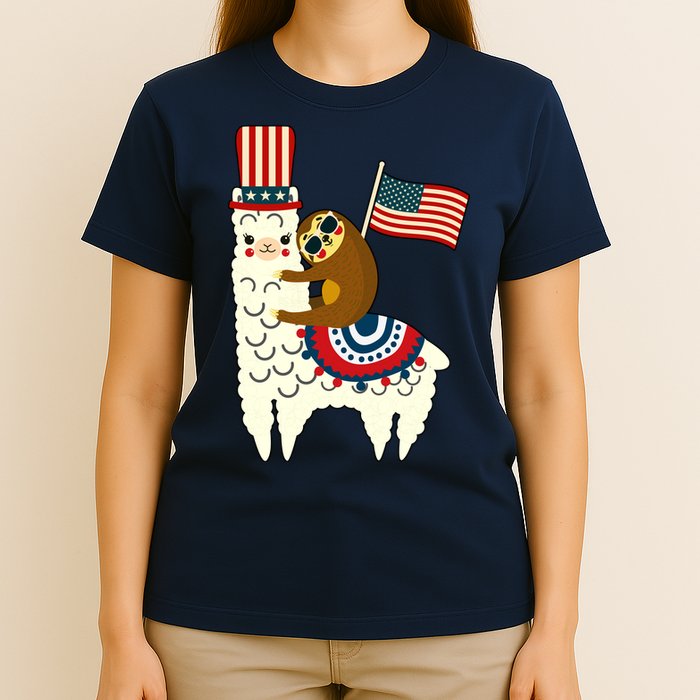Patriot Sloth Llama T-Shirt