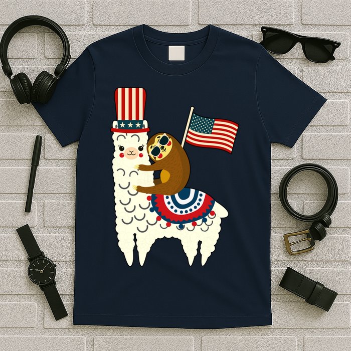 Patriot Sloth Llama T-Shirt