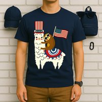 Patriot Sloth Llama T-Shirt