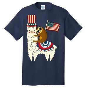 Patriot Sloth Llama Tall T-Shirt