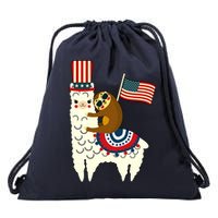 Patriot Sloth Llama Drawstring Bag