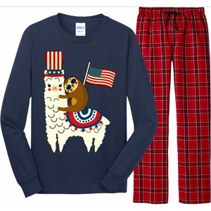 Patriot Sloth Llama Long Sleeve Pajama Set