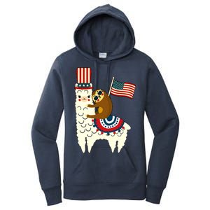 Patriot Sloth Llama Women's Pullover Hoodie