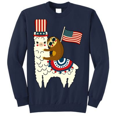 Patriot Sloth Llama Tall Sweatshirt