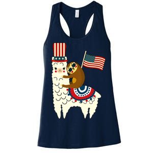 Patriot Sloth Llama Women's Racerback Tank