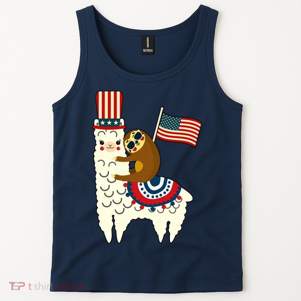 Patriot Sloth Llama Tank Top