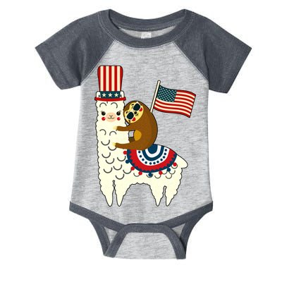 Patriot Sloth Llama Infant Baby Jersey Bodysuit