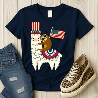 Patriot Sloth Llama Womens T-Shirt