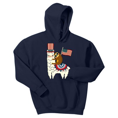 Patriot Sloth Llama Kids Hoodie