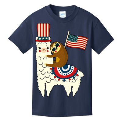 Patriot Sloth Llama Kids T-Shirt