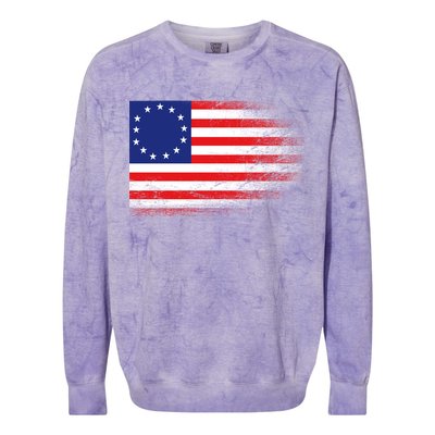 Patriotic 13 Colonies Flag Betsy Ross Colorblast Crewneck Sweatshirt