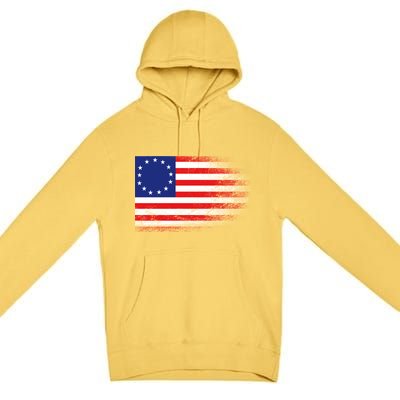 Patriotic 13 Colonies Flag Betsy Ross Premium Pullover Hoodie