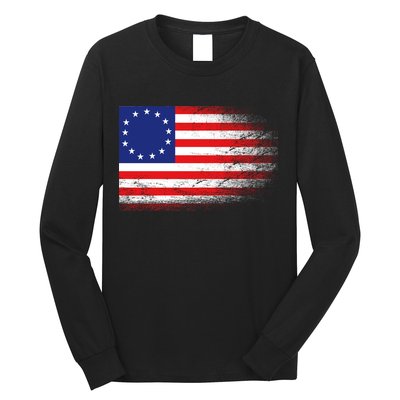 Patriotic 13 Colonies Flag Betsy Ross Long Sleeve Shirt