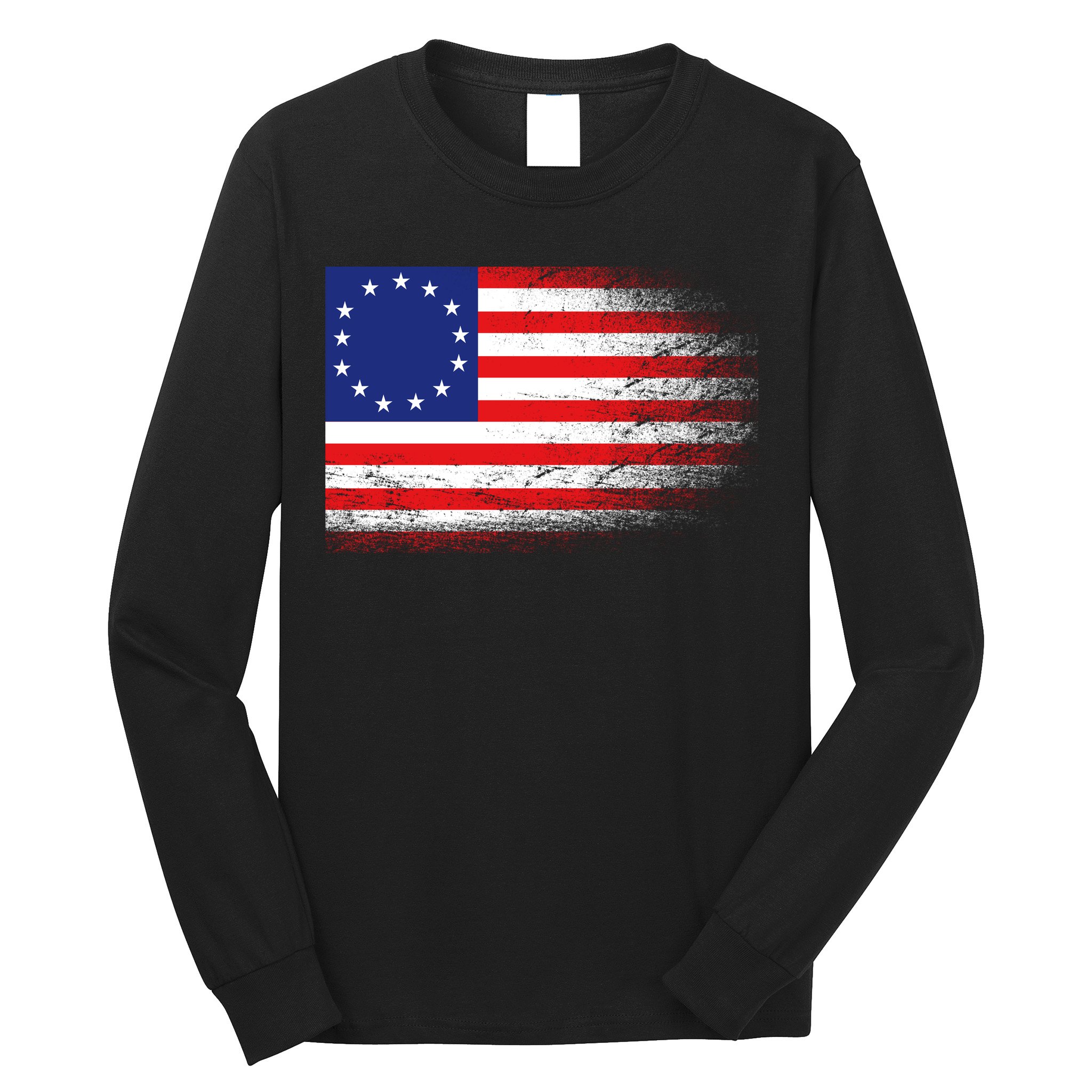 Patriotic 13 Colonies Flag Betsy Ross Long Sleeve Shirt
