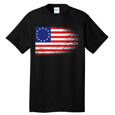 Patriotic 13 Colonies Flag Betsy Ross Tall T-Shirt