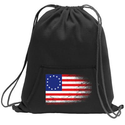 Patriotic 13 Colonies Flag Betsy Ross Sweatshirt Cinch Pack Bag