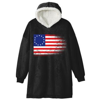 Patriotic 13 Colonies Flag Betsy Ross Hooded Wearable Blanket