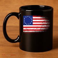 Patriotic 13 Colonies Flag Betsy Ross 11oz C Handle Ceramic Mug