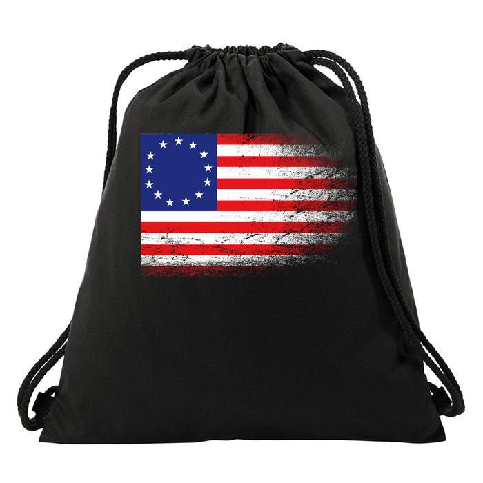 Patriotic 13 Colonies Flag Betsy Ross Drawstring Bag