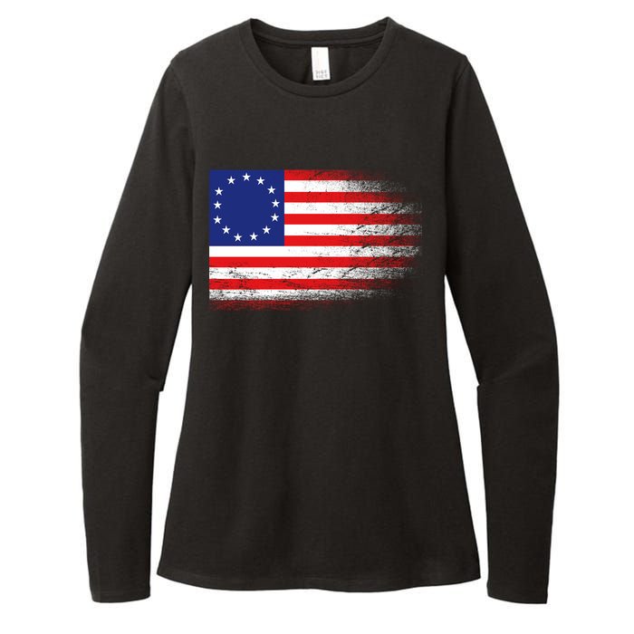 Patriotic 13 Colonies Flag Betsy Ross Womens CVC Long Sleeve Shirt