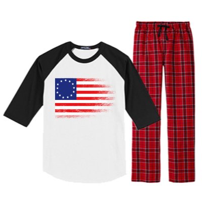 Patriotic 13 Colonies Flag Betsy Ross Raglan Sleeve Pajama Set