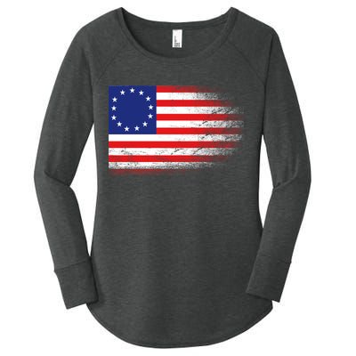 Patriotic 13 Colonies Flag Betsy Ross Women's Perfect Tri Tunic Long Sleeve Shirt