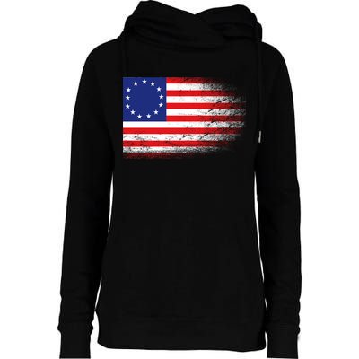 Patriotic 13 Colonies Flag Betsy Ross Womens Funnel Neck Pullover Hood