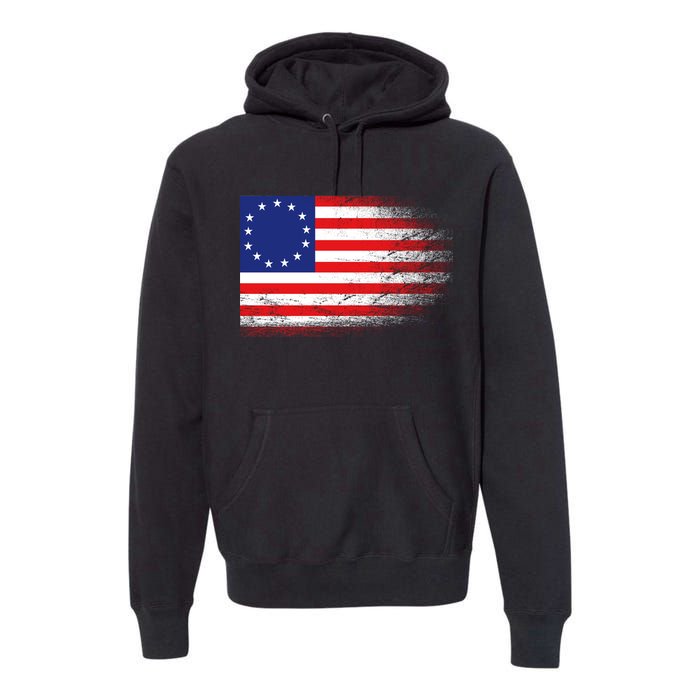 Patriotic 13 Colonies Flag Betsy Ross Premium Hoodie