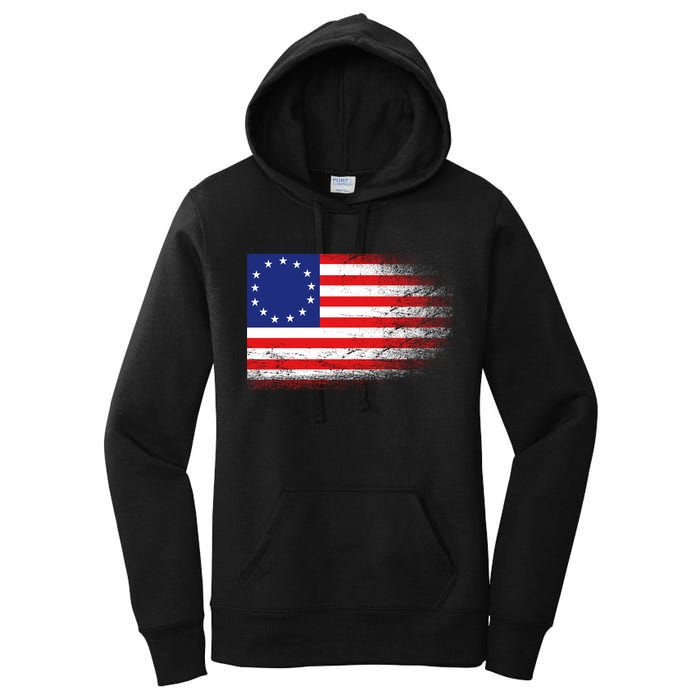 Patriotic 13 Colonies Flag Betsy Ross Women's Pullover Hoodie