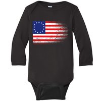 Patriotic 13 Colonies Flag Betsy Ross Baby Long Sleeve Bodysuit