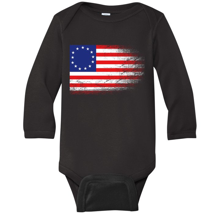 Patriotic 13 Colonies Flag Betsy Ross Baby Long Sleeve Bodysuit