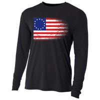 Patriotic 13 Colonies Flag Betsy Ross Cooling Performance Long Sleeve Crew