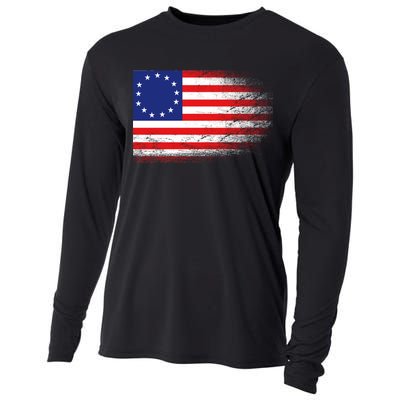 Patriotic 13 Colonies Flag Betsy Ross Cooling Performance Long Sleeve Crew