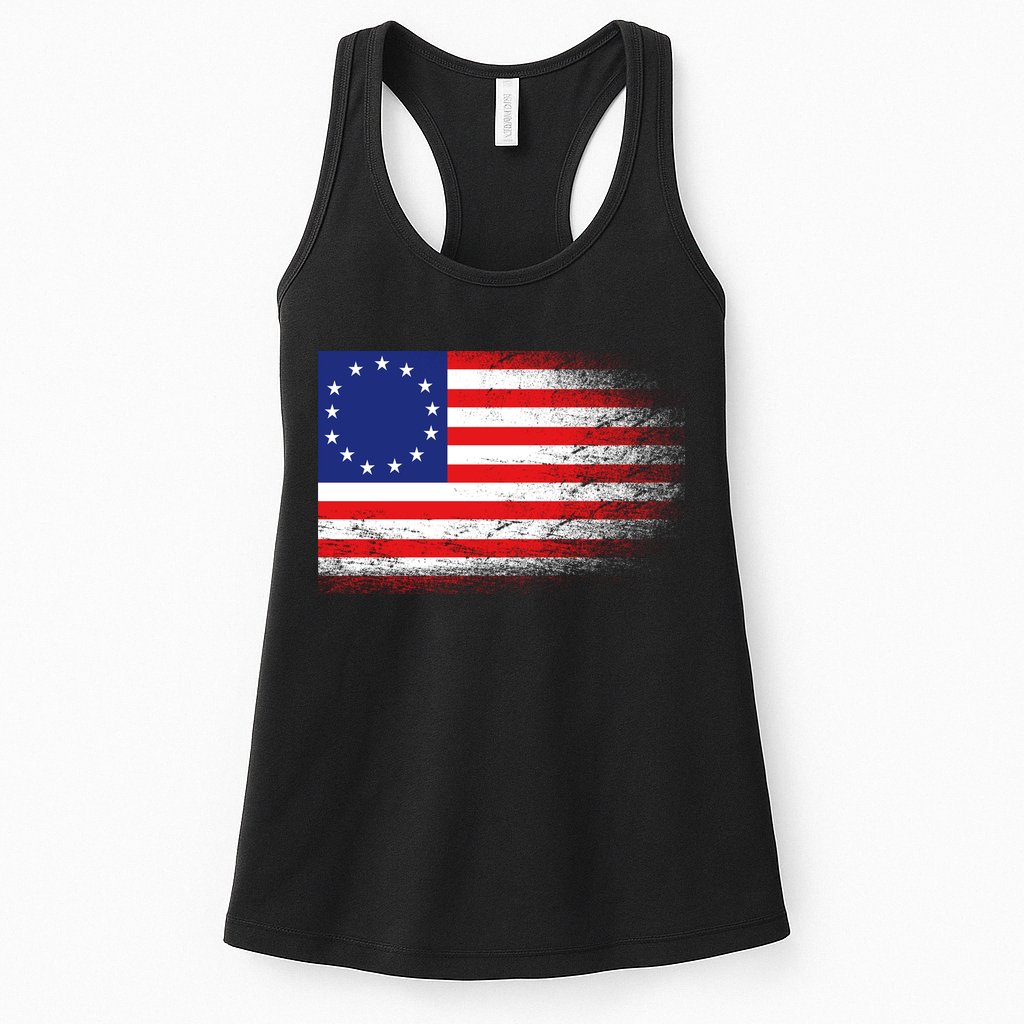 Patriotic 13 Colonies Flag Betsy Ross Womens Tank Top
