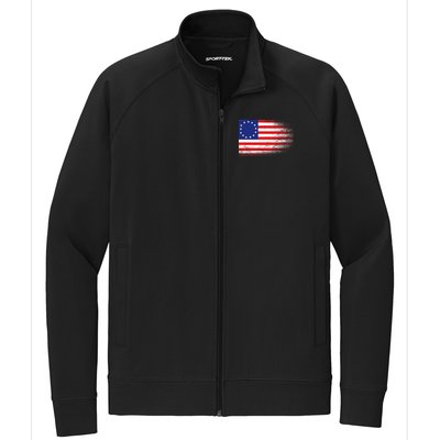 Patriotic 13 Colonies Flag Betsy Ross Stretch Full-Zip Cadet Jacket