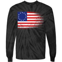 Patriotic 13 Colonies Flag Betsy Ross Tie-Dye Long Sleeve Shirt