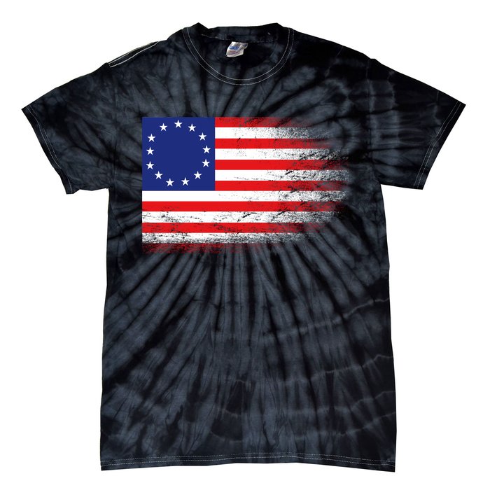 Patriotic 13 Colonies Flag Betsy Ross Tie-Dye T-Shirt