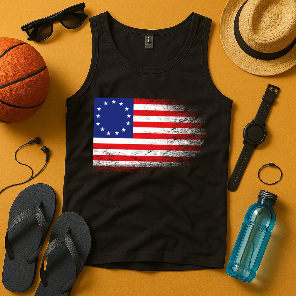 Patriotic 13 Colonies Flag Betsy Ross Tank Top