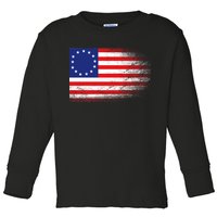 Patriotic 13 Colonies Flag Betsy Ross Toddler Long Sleeve Shirt