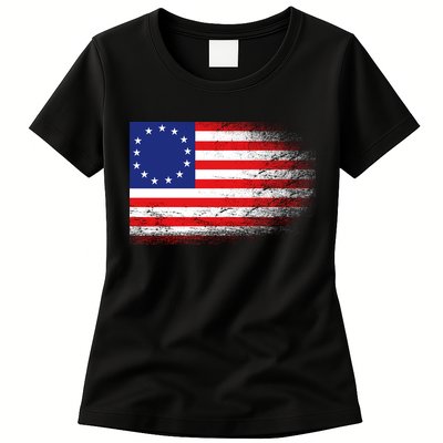 Patriotic 13 Colonies Flag Betsy Ross Womens T-Shirt