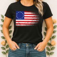 Patriotic 13 Colonies Flag Betsy Ross Womens T-Shirt