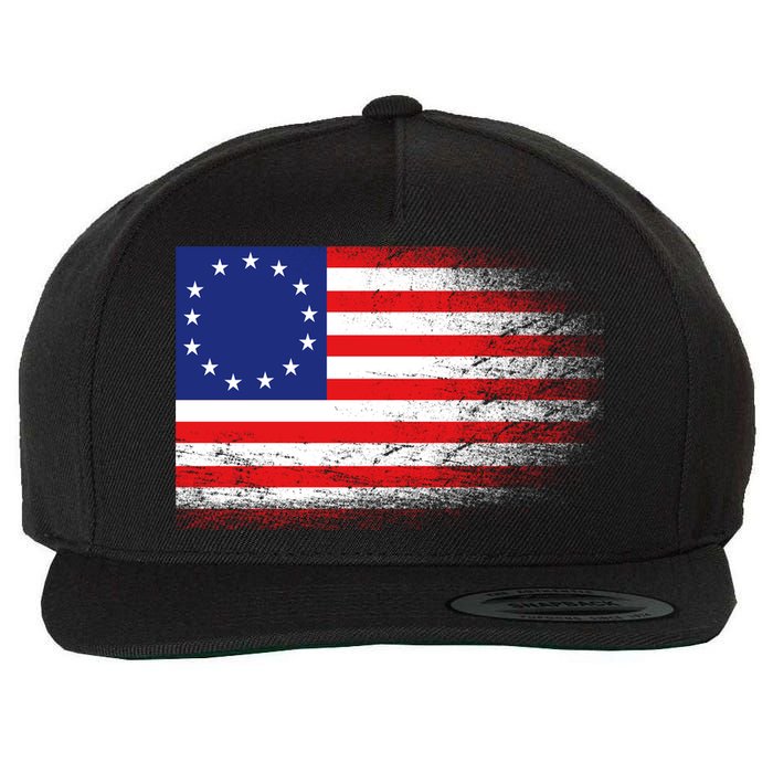 Patriotic 13 Colonies Flag Betsy Ross Wool Snapback Cap