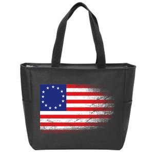 Patriotic 13 Colonies Flag Betsy Ross Zip Tote Bag