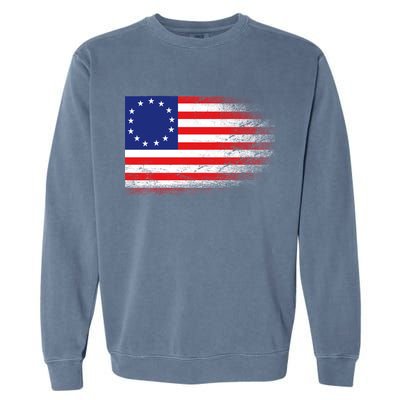 Patriotic 13 Colonies Flag Betsy Ross Garment-Dyed Sweatshirt