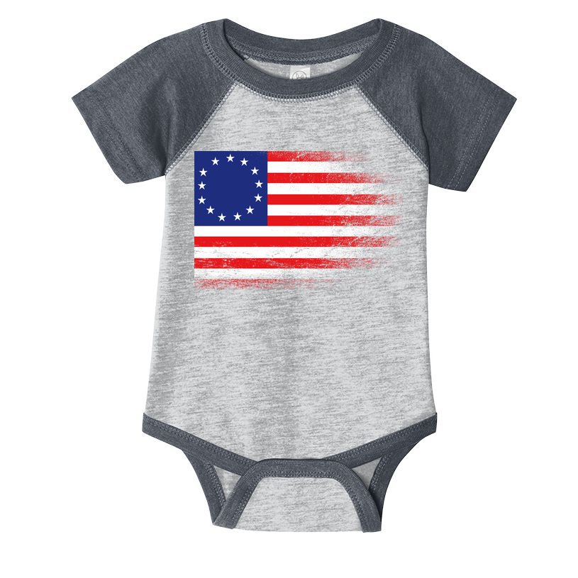 Patriotic 13 Colonies Flag Betsy Ross Infant Baby Jersey Bodysuit